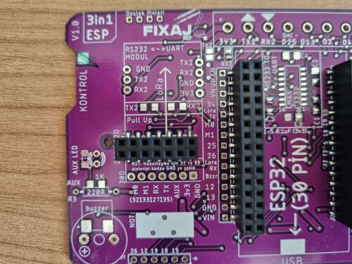 3in1 ESP32 hazir lehimli Tak Çalıştır PCB E22 ve E32 lora modülleri ile uyumlu - 7